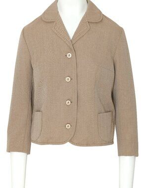 1960–1964, Box Jacket in Trevira-Blend Staple-Spun Herringbone Suiting